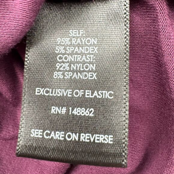 TORRID 2X Super Soft Knit Plum Purple Mini Dress Floral Lace Sleeves Ruched Sexy - Picture 5 of 9